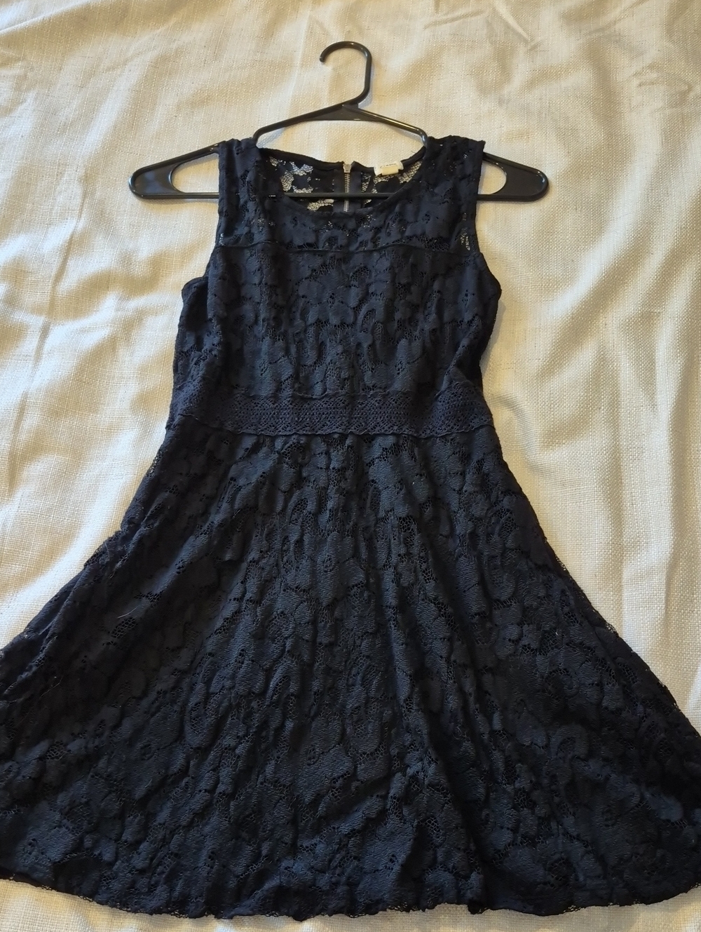 Garage Black Lace Sleeveless Fit-and-Flare Mini Dress